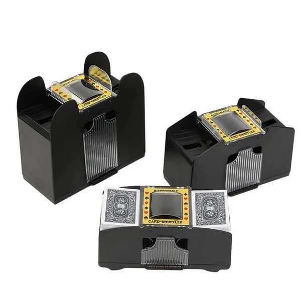 Automatischer Spielkartenmischer – Ideal für 2/4/6 Kartenspiele, elektrischer Spielkartenmischer für Poker Hover Image