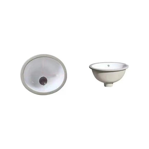 Modern Unterbauwaschbecken Oval Porzellan mit Pop-Up Abfluss