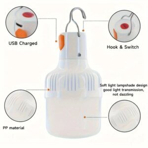 PowerGlow LED Lampe – Wiederaufladbare USB-Lampe mit Lithiumbatterie und ABS-Gehäuse Hover Image