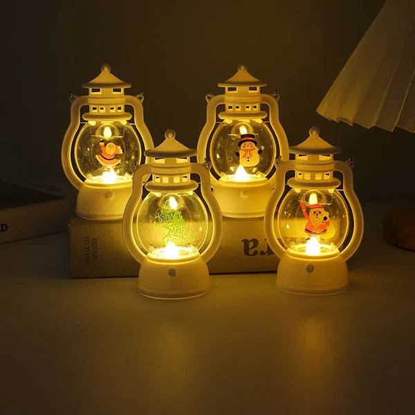 Mini-Weihnachtslampe mit LED-Beleuchtung - Tragbare dekorative Laterne für festliche Dekoration, Winter- & Weihnachtszeit Hover Image