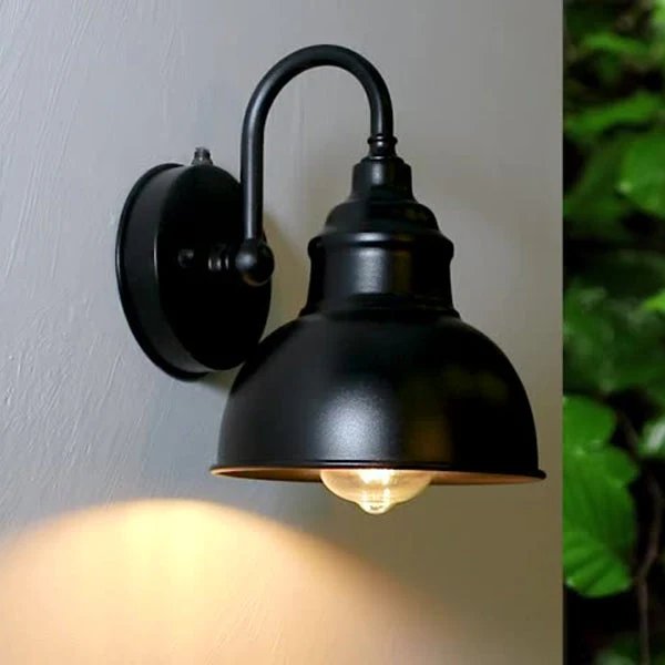 Moderner Minimalistischer Outdoor Wasserdichter Runder Gebogener Pfosten Eisen Schattierung 1-Licht Wandleuchte Lampe Für Garten