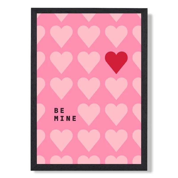Be Mine Hearts Frame Kunstdruck
