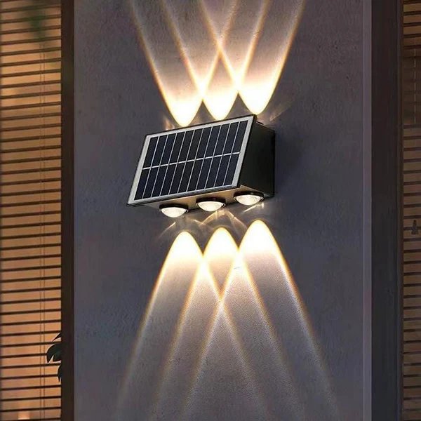 Zeitgenössische industrielle Solar wasserdichte ABS Säulen LED Wandlampe für den Außenbereich