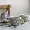 Keramikbecher mit geometrischem Design – Stilvoll und modern | Ideal für Kaffee oder Tee