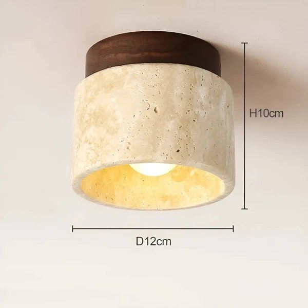 Rustikale Travertin Deckenlampe - TravaGlow