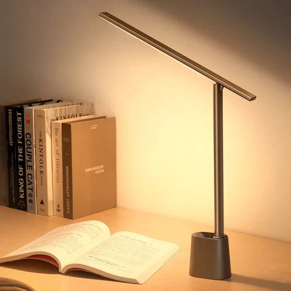 Intelligente, faltbare LED-Schreibtischlampe mit Akku und Dimmfunktion