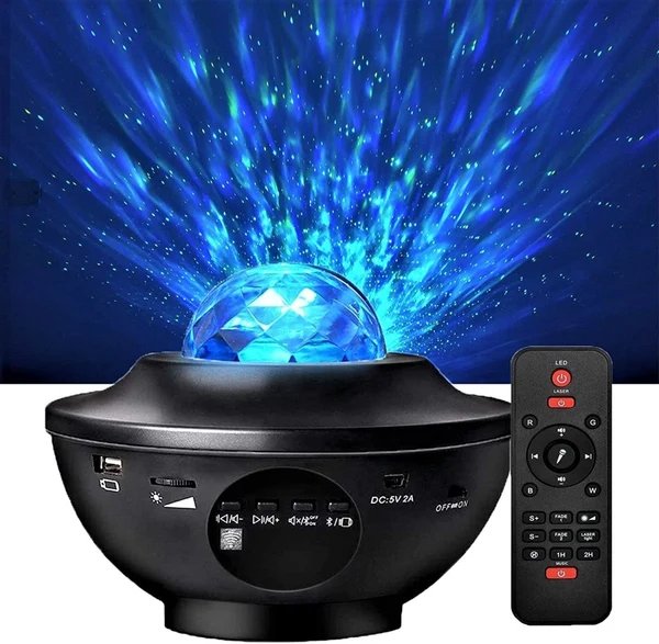 Tragbarer Galaxy-Projektor mit Bluetooth-Lautsprecher und Fernbedienung