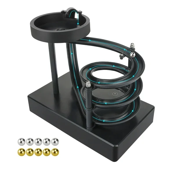 Holz Perpetual Spiral Motion Kinetic Ball Roller Wissenschaftsspielzeug