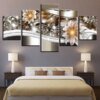 Leuchtende Funkelnde Blumen 5 Teilig - Leinwand Wandkunst Gemälde