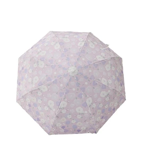 Damen Faltbarer Regenschirm mit stilvollem Blumendesign