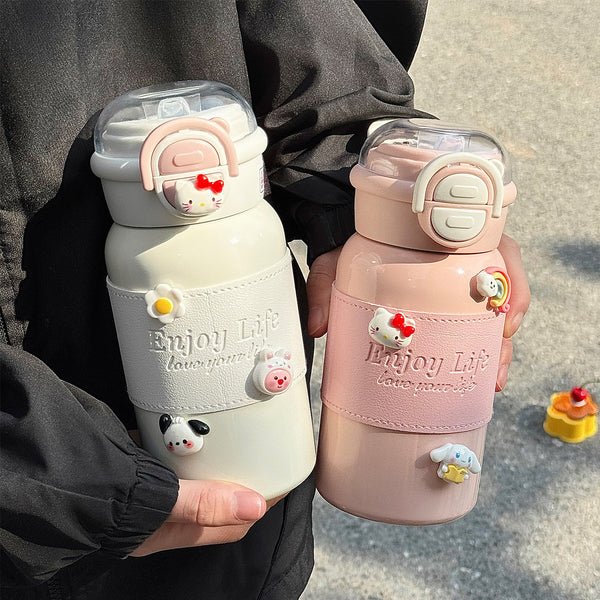 Damen multifunktionale Trinkflasche mit kreativen Silikon-Elementen