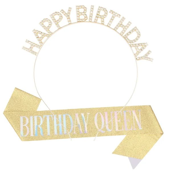 Damen Glitzernder Haarreif mit "Happy Birthday" Aufschrift Hover Image