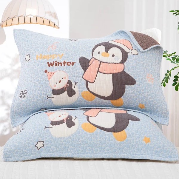 Damen Kissenbezug mit fröhlichem Pinguin-Motiv