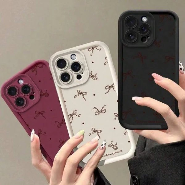 Apple iPhone Handyhülle, hellbraun, Schleifenmotiv