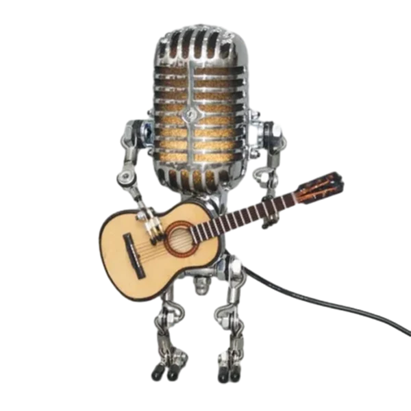 Retro-Mikrofon-Roboter-Metall-Schreibtischlampe
