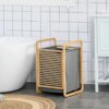 PureWeave Wäschekorb – Portable Wäschekorb aus Bambus mit Deckel