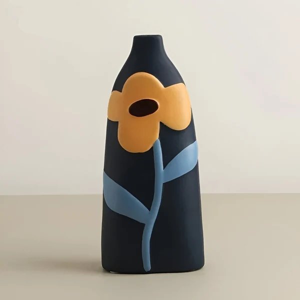 Gemalter floraler Keramikvase für Wohnkultur und Blumen