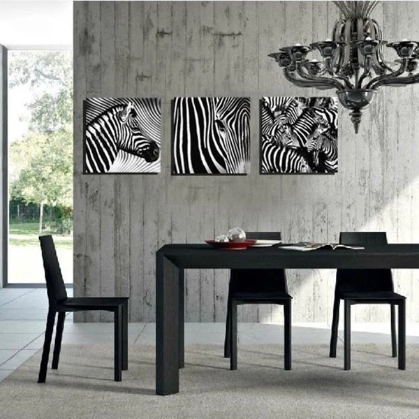 Zebras – Leinwandbild, 3-teilig