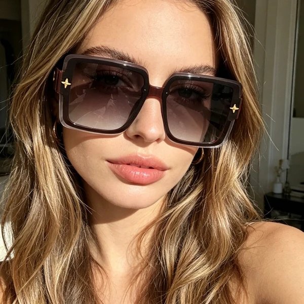 Damen modische quadratische Sonnenbrille mit elegantem Rahmen