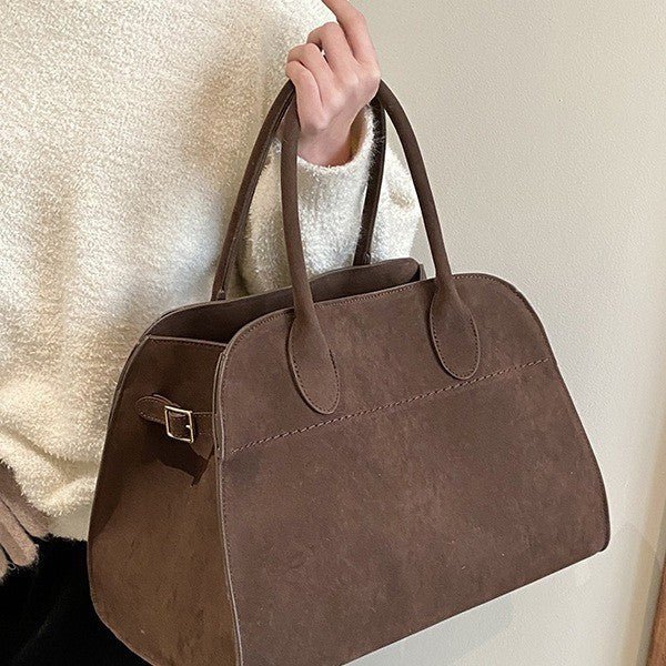 Damen Elegante Handtasche aus hochwertigem Wildleder mit verstärktem Tragegriff