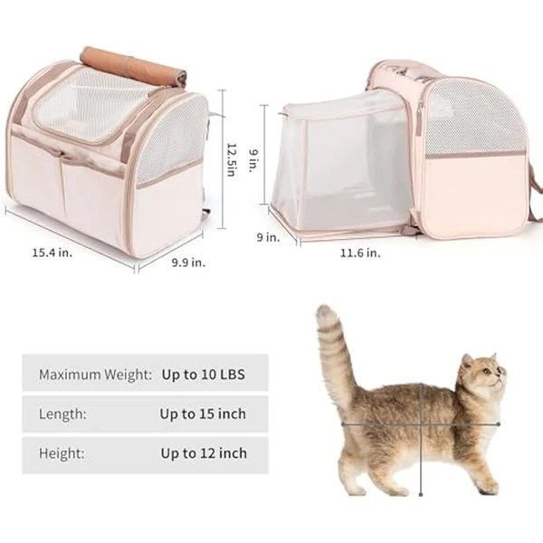 Haustier-Rucktasche mit Ergonomischem Tragesystem und Atmungsaktiven Netzeinsätzen Hover Image