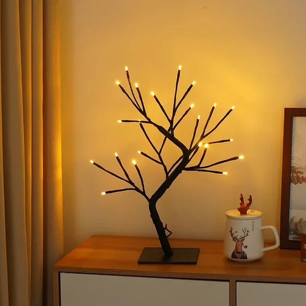 LED Baum Tischlampe – Romantische Deko Leuchte, Warmes Licht, Perfekt für Wohnzimmer und Schlafzimmer