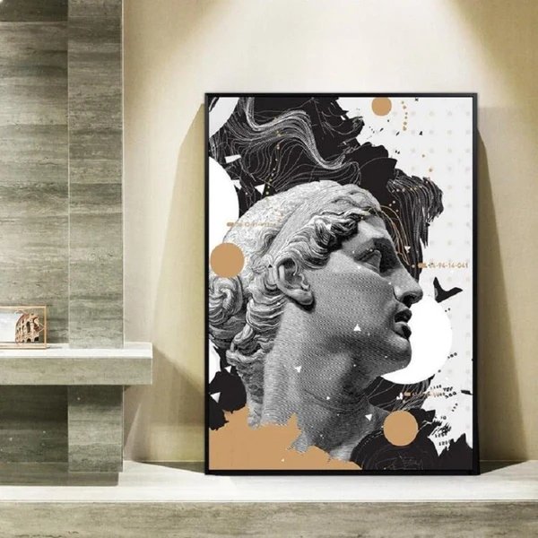 Renaissance-David-Figur-Skulptur – Leinwandbild