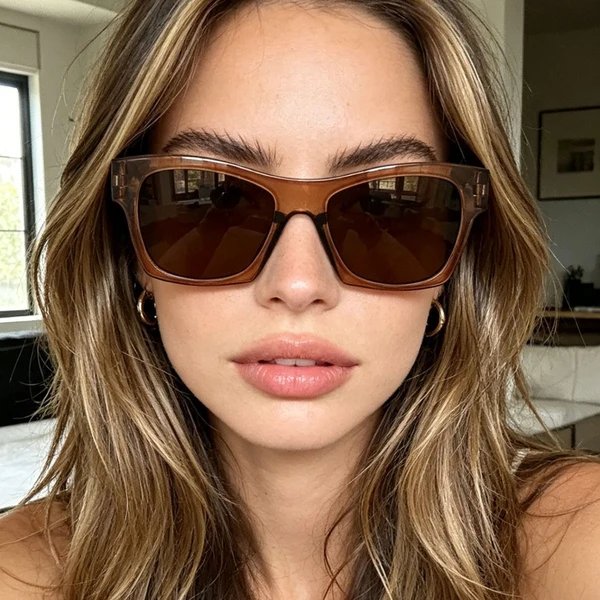 Damen modische Sonnenbrille im eleganten Rechteck-Design