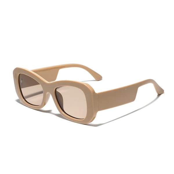 Damen moderne quadratische Sonnenbrille mit transparentem Rahmen