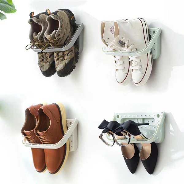 Schuhregal mit integriertem Wandhalter zur Wandmontage