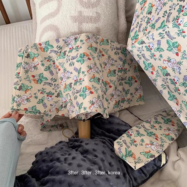 Damen Faltbarer Regenschirm mit floralem Vintage-Design