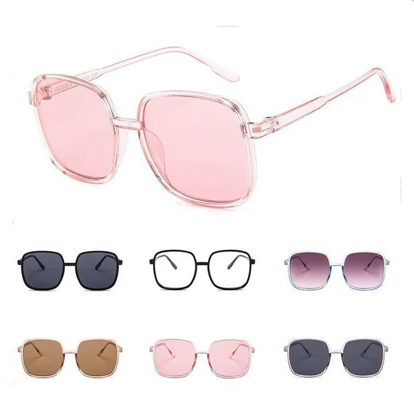 Damen quadratische Sonnenbrille mit braunen Gläsern und modischem Rahmen