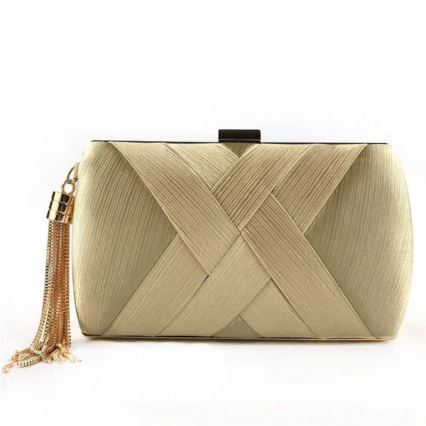 Bellavine Satin-Abendclutch | Luxuriöse Quastenhandtasche für Hochzeiten, Galas und elegante Abende