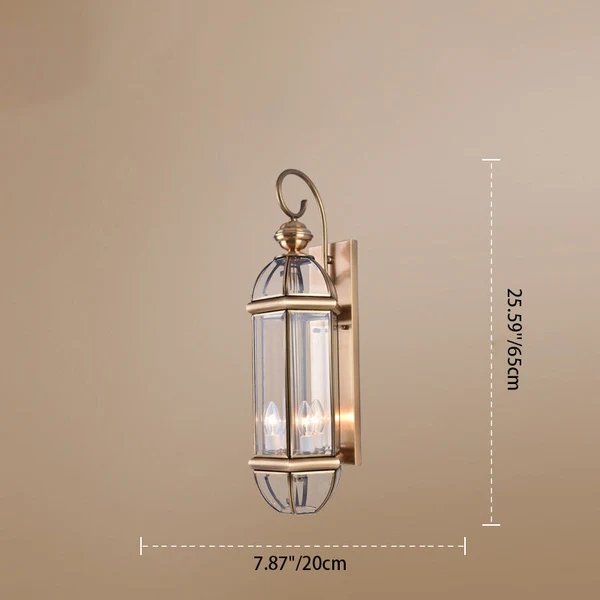 Moderne Luxus Wasserdichte Zylinder Rechteck Halbrund Kupfer Glas 1/3/6 Licht Wandleuchte Lampe Für Garten Hover Image