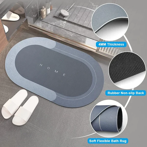 Badematte Wasserabsorbierend Rutschfest Ovalform Hover Image