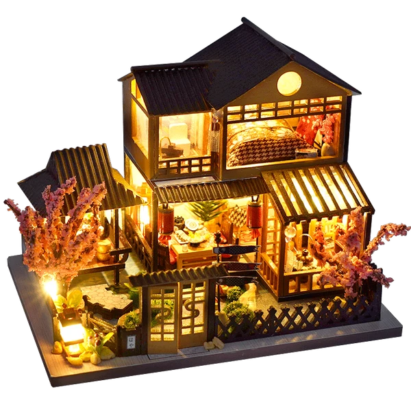 Miniatur DIY Japanische Bau Spielzeuge Set