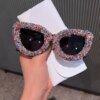 Damen Designer Sonnenbrille mit Strassdetails