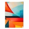 Abstraktes Gemälde, Kunstdruck mit farbenfrohen Formen, Blau, Rot und Orange Nr. 2