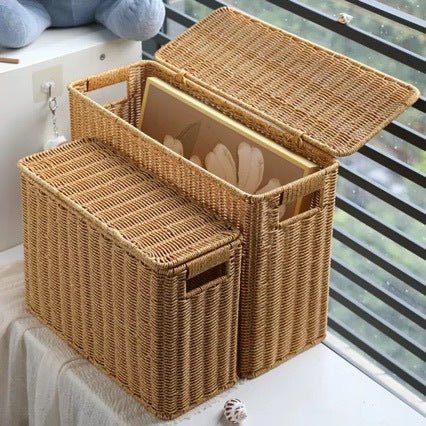 Unisex dekorative Rattan Aufbewahrungskiste