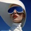 Damen modische Sonnenbrille im futuristischen Stil