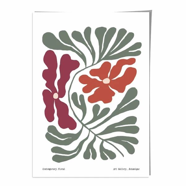 Zeitgenössisches Boho-Blumenposter Nr. 4 Botanisch