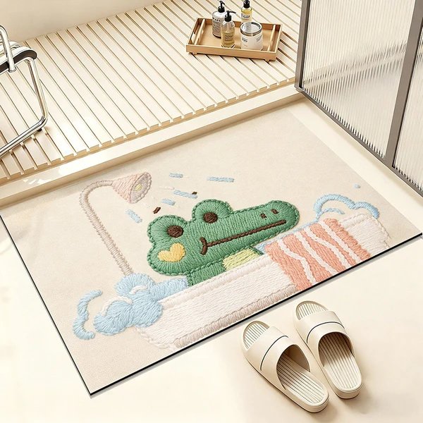 Cartoon-Frosch-Motiv Badezimmer Teppich