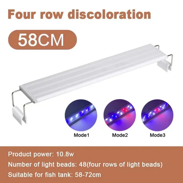 Aquarium LED-Licht Super Slim Fisch Tank Licht Pflanzenwachstumsbeleuchtung 28-58 cm Aufhellend Erweiterbar Clip 220V Für Fisch Tank