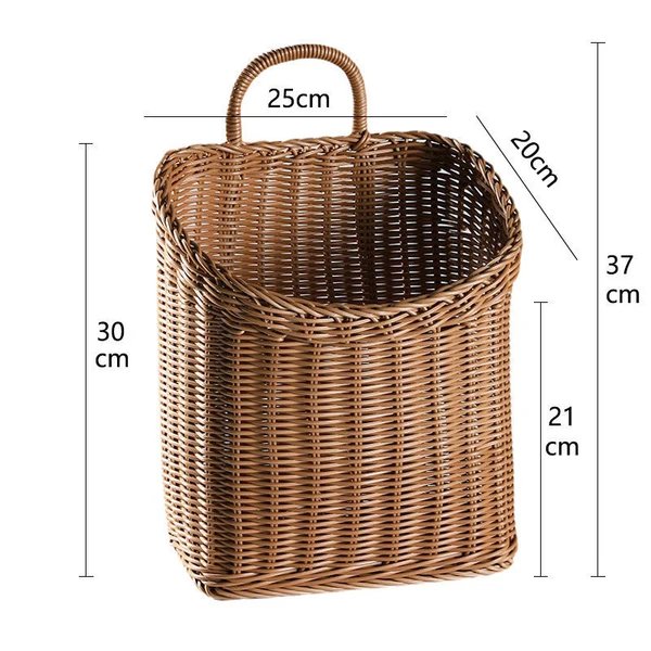 Damen Handgefertigter Rattan Aufbewahrungskorb mit Griff