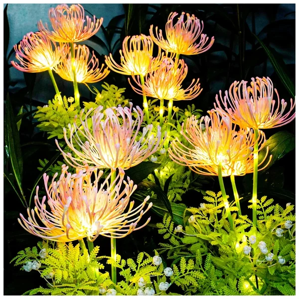 Solar beleuchtende Blumen für den Außenbereich – 2 Packungen LED Gartenbeleuchtung