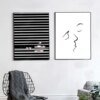 Fashion Frauen Abstrakt Kuss Poster Voyeur - Leinwand Wandkunst Malerei