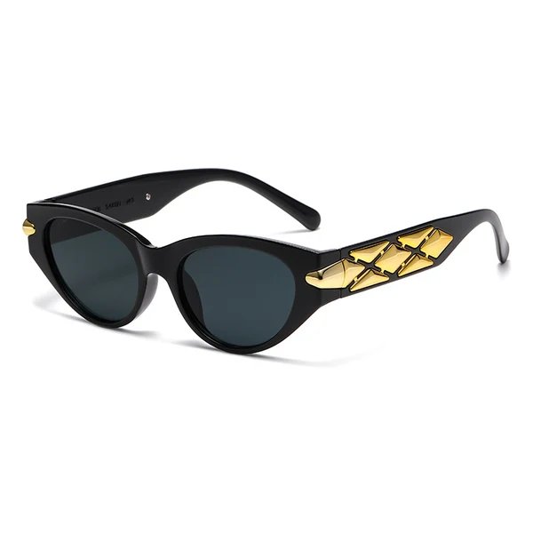 Damen Cat-Eye Sonnenbrille mit luxuriösen Akzenten und einzigartigem Design