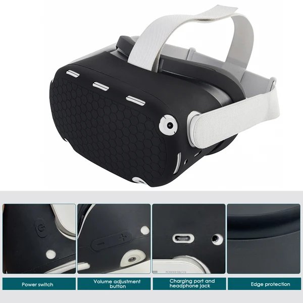 VR-Headset mit Ergonomischem Haltebügel und Schutzhülle Hover Image