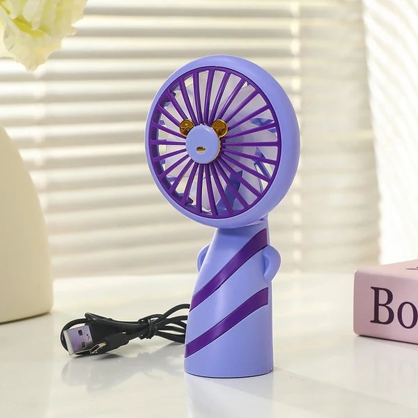 Damen Tragbarer USB Handventilator mit ergonomischem Design und integrierter LED-Beleuchtung