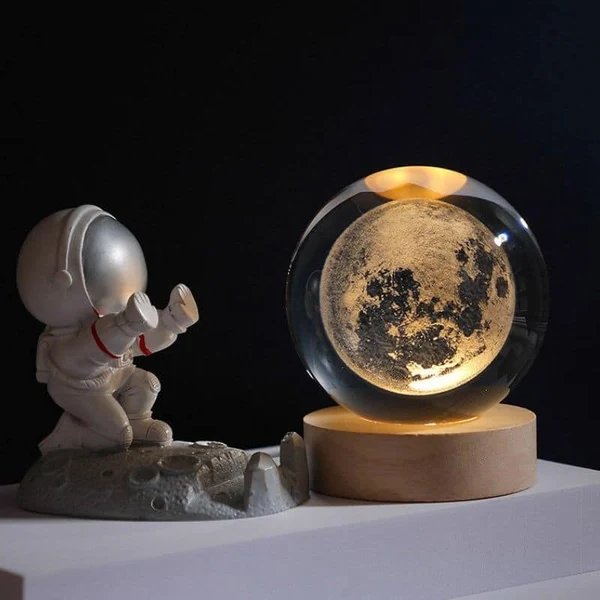 3D Kristallkugel mit LED-Beleuchtung | Leuchtende Kugel für Schlafzimmer und Dekoration | Perfektes Geschenk